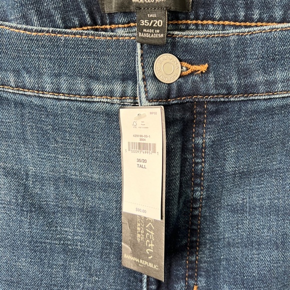 Banana Republic Low Rise Wide Leg Jean - Dark Wash Size 35 20 Tall NWT - Picture 3 of 7